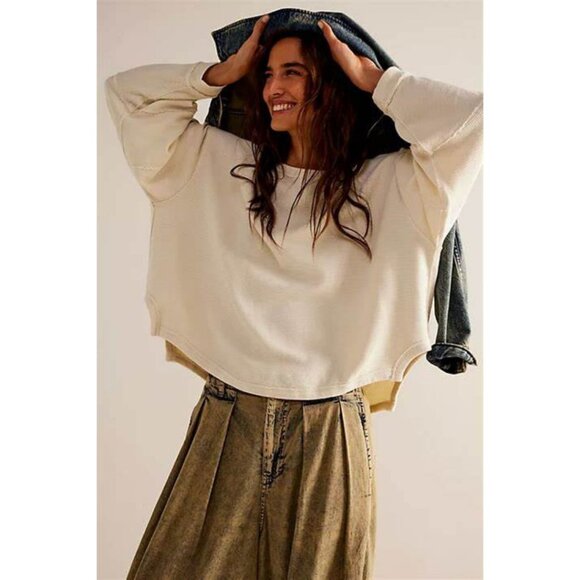 Free People Sweaters - Free People We the Free Total Eclipse Tee Ivory Size Large